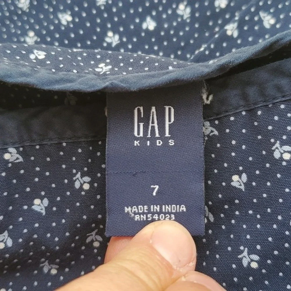 GAP Girls Blue Floral Polka Dot Skirt Size‎ 7